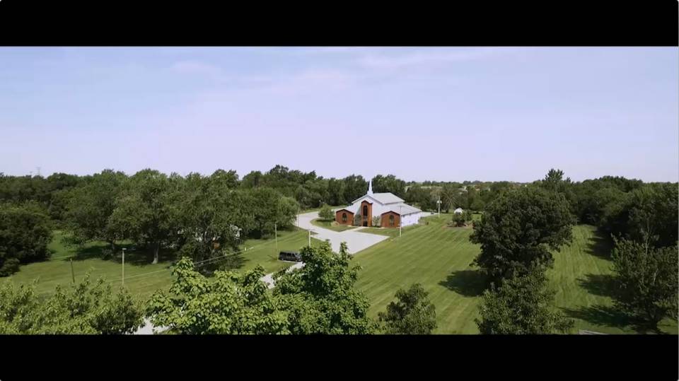 high aerial view of Lighthouse Fellowship Church in Frankfort, IL
